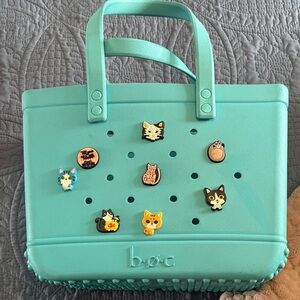 b.o.c. Turquoise Tote with Cat Accents